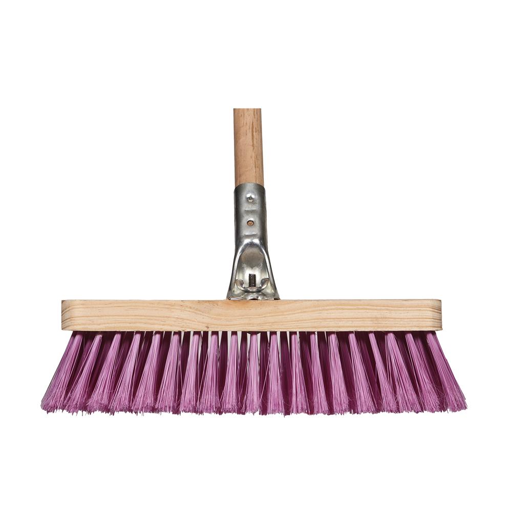 WOODEN FLAGGED BROOM WITH METAL CONNECTOR & WOODEN HANDLE